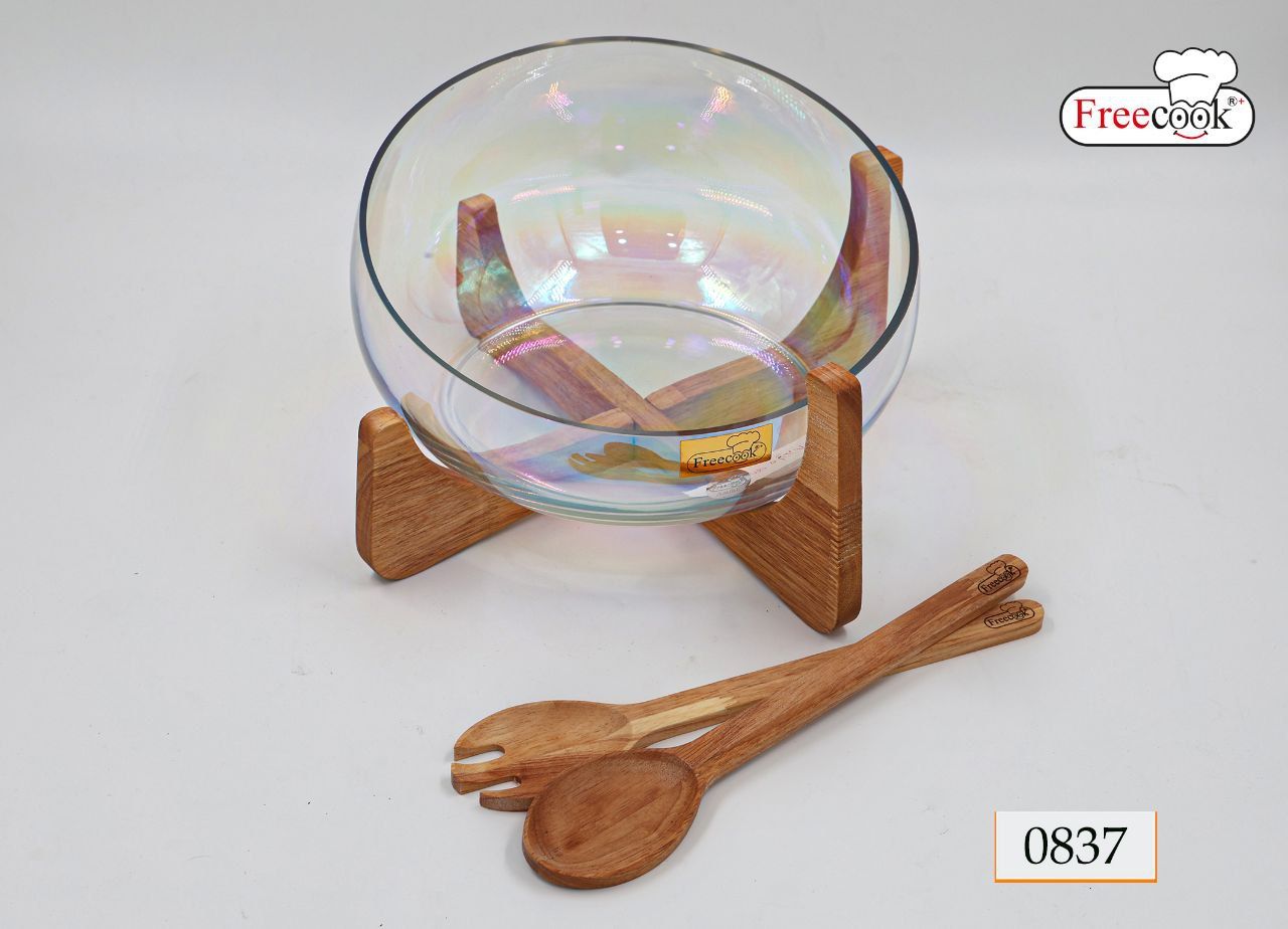 کاسه سالاد چوبی (طرح هفت رنگ )