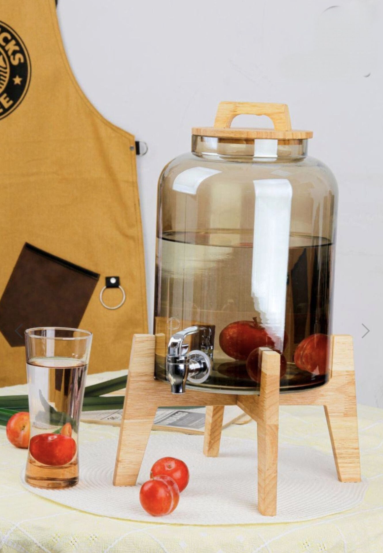 کلمن بلور(شربت خوری )پایه چوب مدل شامپاینی