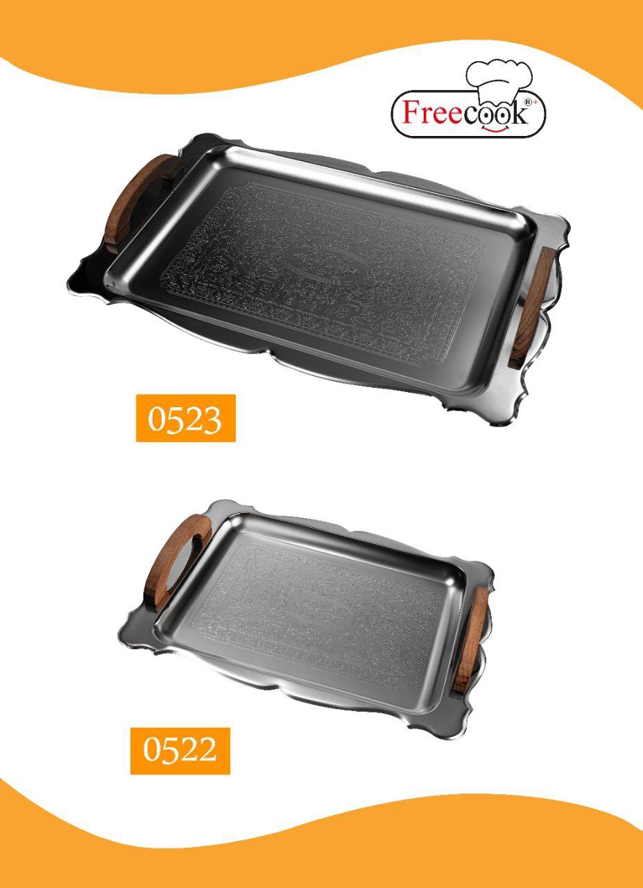 سینی مستطیل دسته چوب (قالب دالبر)