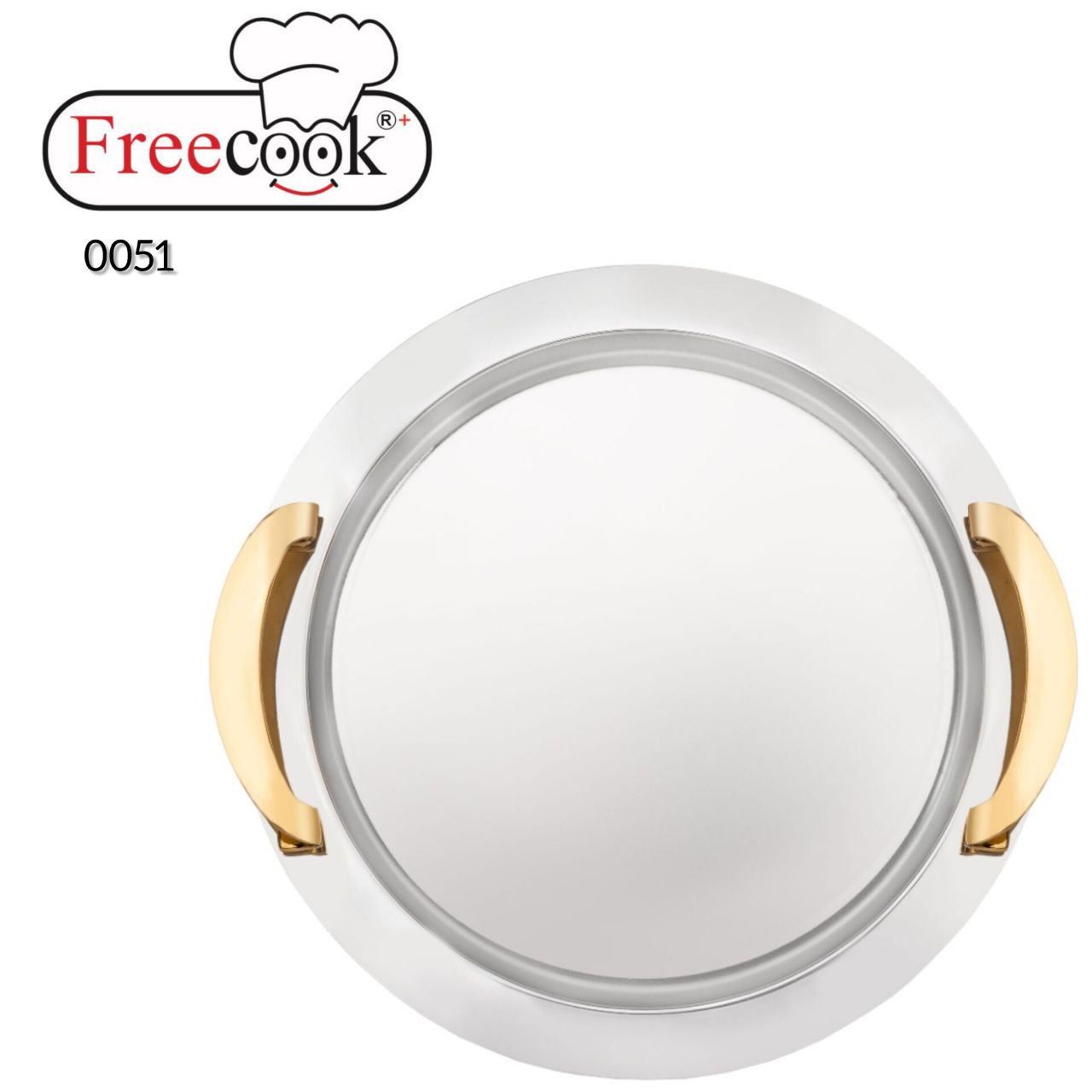 سینی گرد فری کوک دسته طلایی(دور ساده)