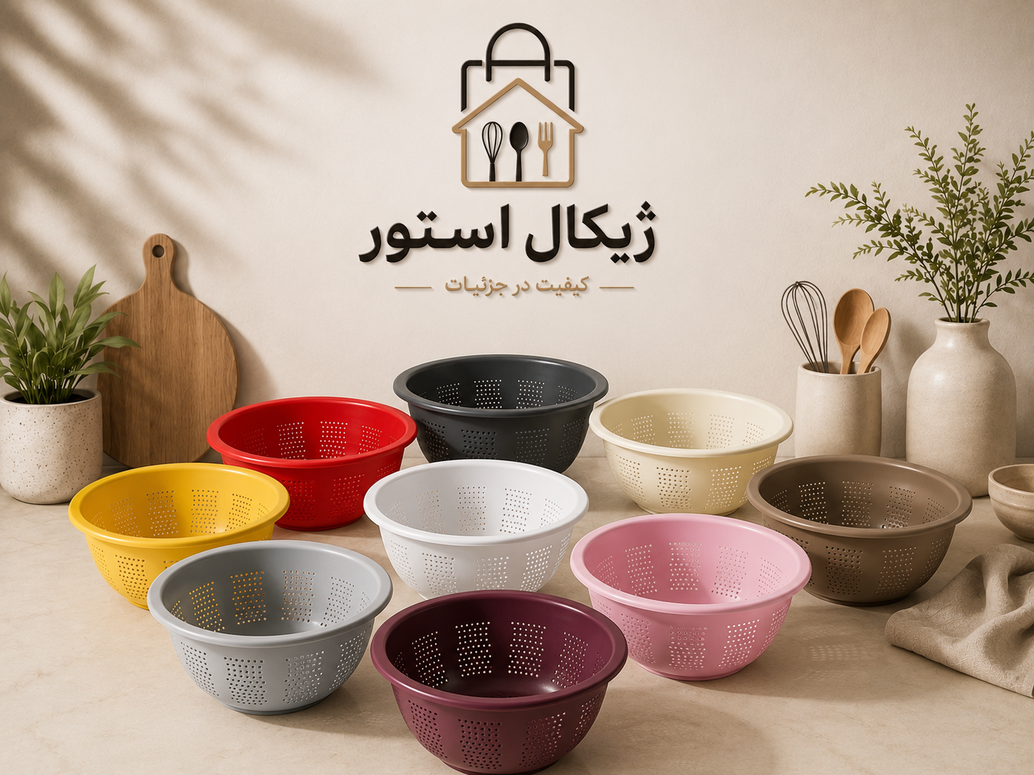 آبکش  آلومینیومی رنگی سایز ۱۶