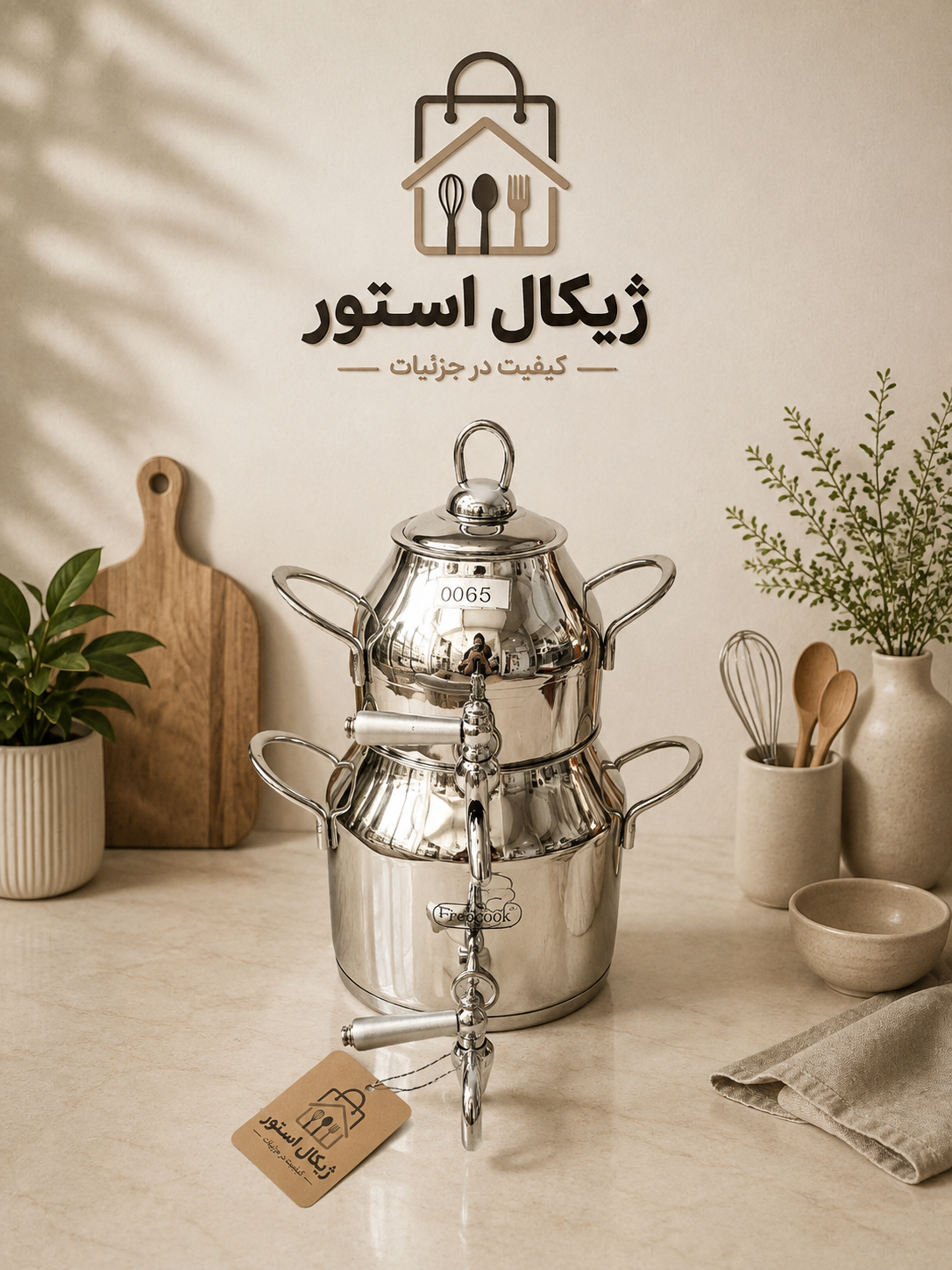 کتری قوری استیل شیردار