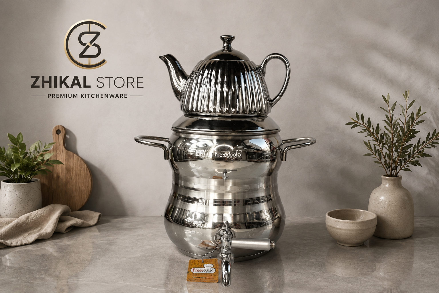 کتری قوری استیل شیردار