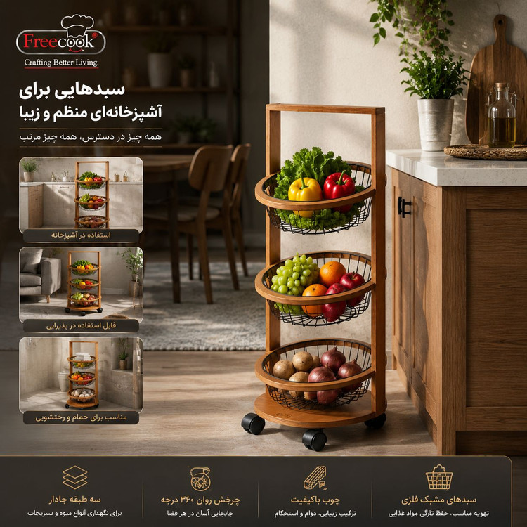 سبدجاسیب زمینی پیاز سه طبقه (طرح ایلیا)