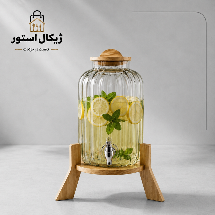 کلمن بلور(شربت خوری )پایه بلور مدل آزادی شامپاینی