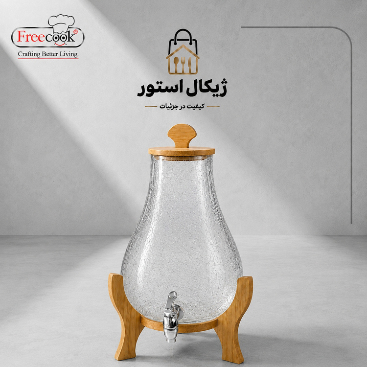 کلمن بلور(شربت خوری )پایه بلور مدل خمره ای آب گز