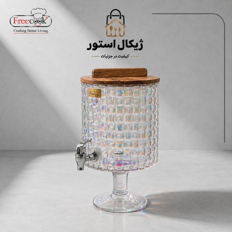 کلمن بلور(شربت خوری )پایه بلور مدل هابیتات هفت رنگ